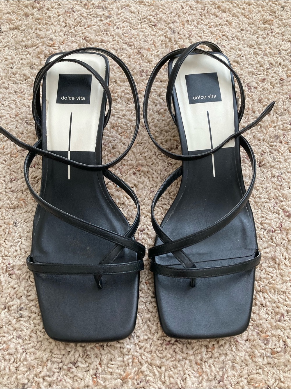Dolce Vita Black Strappy Ankle-Wrap Sandal - Picture 2 of 7